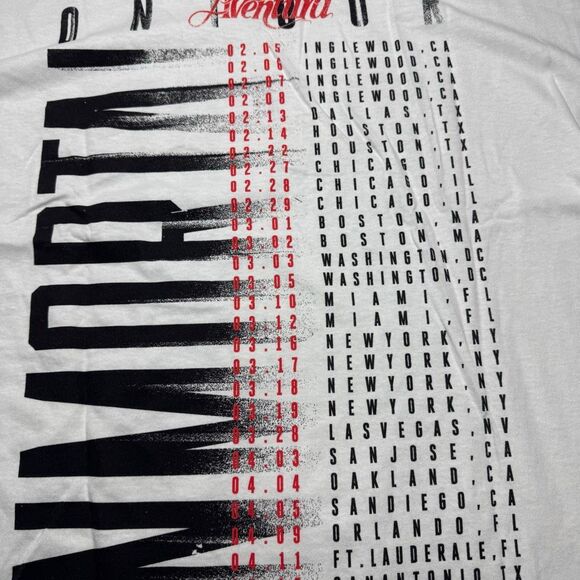 NWOT Aventura Inmortal Tour Tee T Shirt IMMORTAL Adult Size XL New - Picture 8 of 10